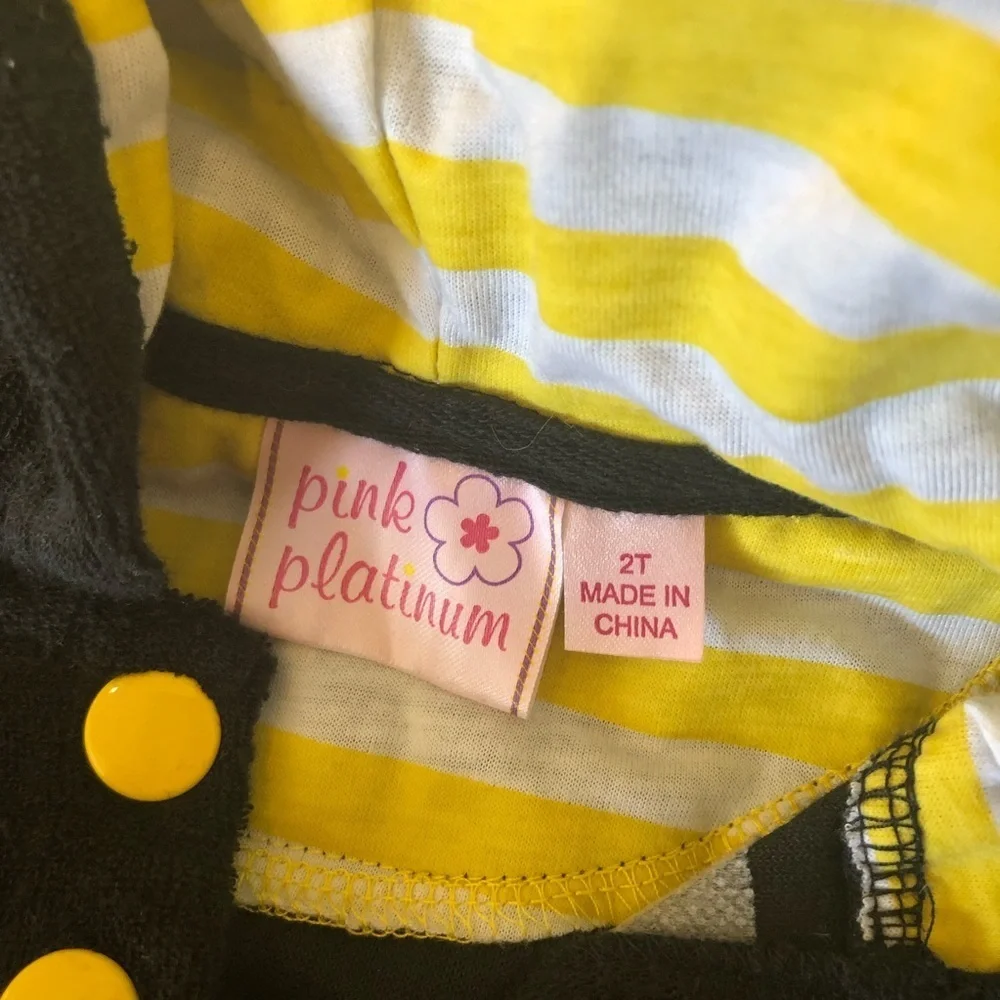 Pink Platinum girls swim cover up 2T black yellow‎